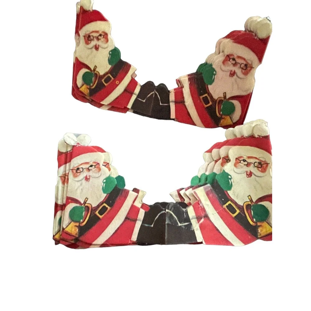 VTG Die cut Paper Garland set of 5 Christmas And Other